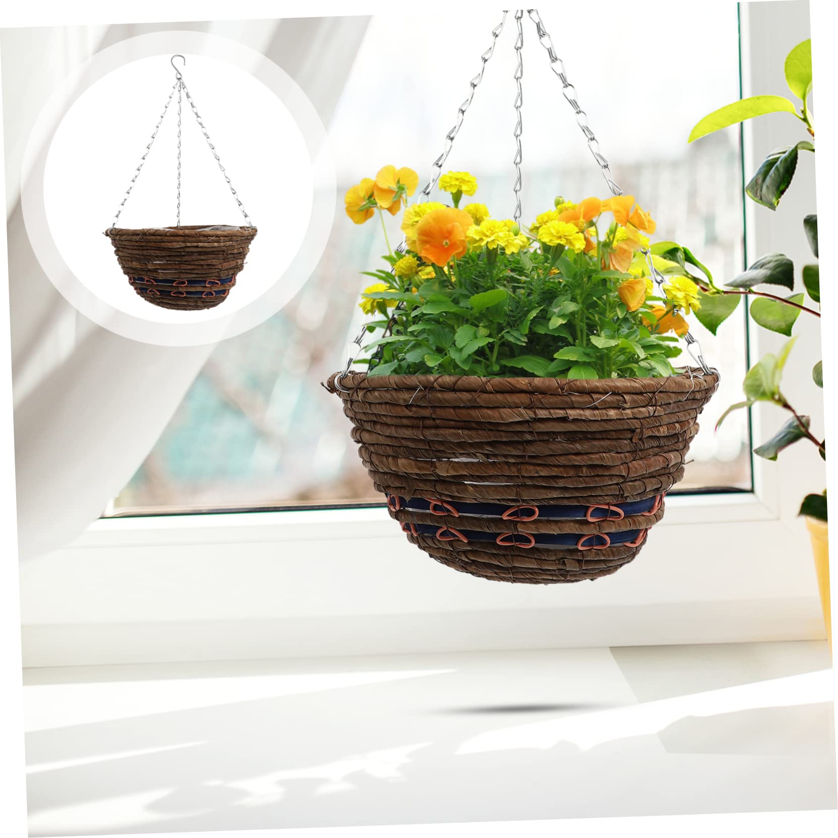 Amazon.co.jp: jojofuny シー天然籐使用 丸型編み込み壁掛けバスケット